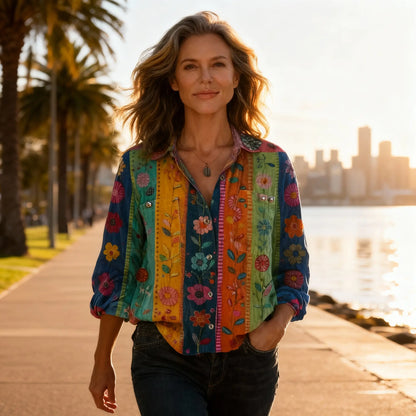 Women's Vintage Print Blouse | Breathable & Lightweight 10