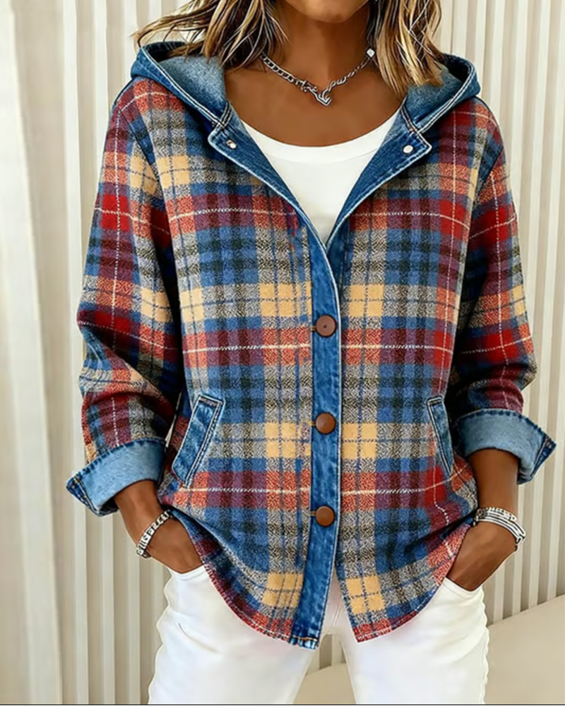 Women's Checked Jacket | Hooded for Extra Warmth