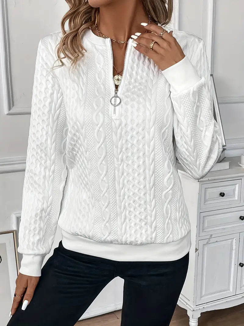 Women's Zipper Sweater | Loose Fit & Long Sleeves 6
