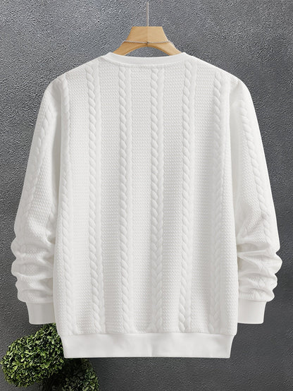 Men's Cable Knit Sweatshirt | Relaxed Fit & Textured 9