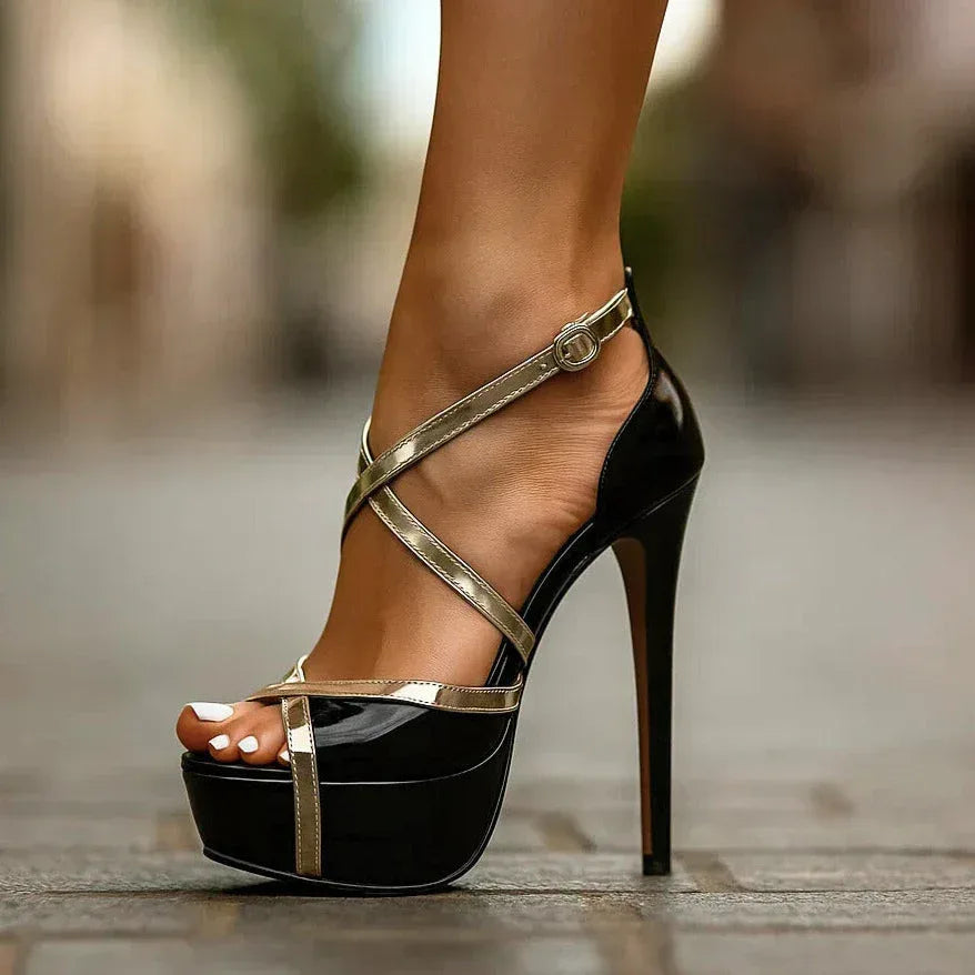 Women's Stilettos | Platform Sole & Cross-Strap Design