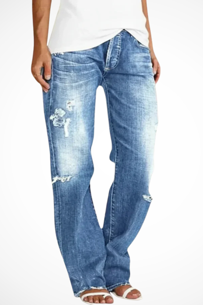 Women's Distressed Jeans | Straight-Leg & Stretch Comfort 3