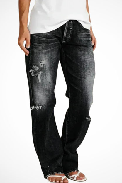 Women's Distressed Jeans | Straight-Leg & Stretch Comfort 5