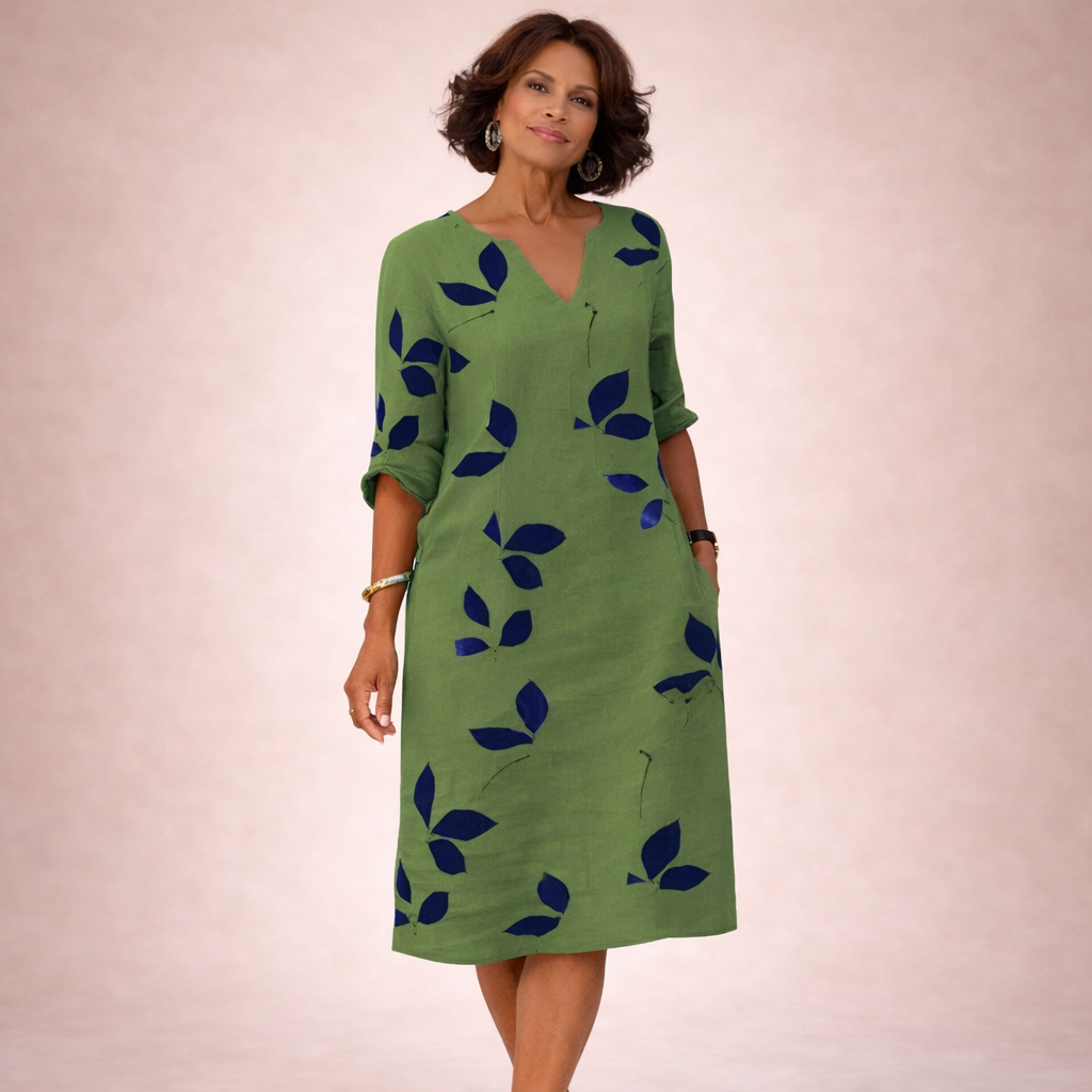 Alessia | Elegant Vintage Summer Dress with V-Neck 1