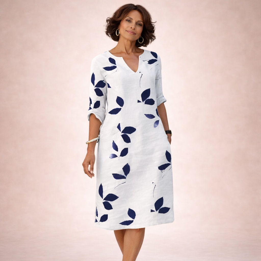 Alessia | Elegant Vintage Summer Dress with V-Neck 2