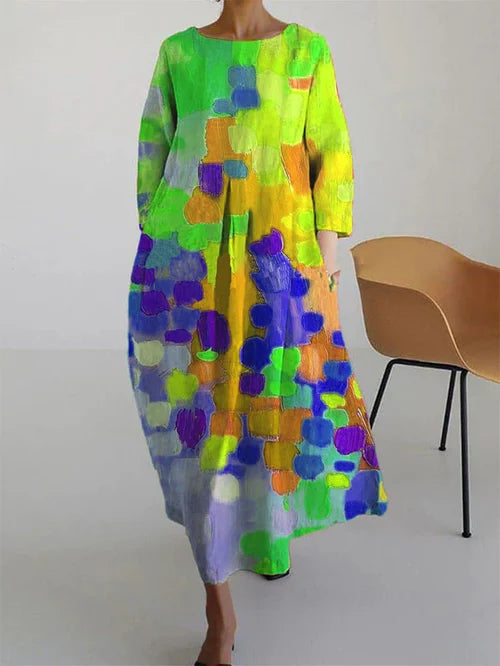 Annabelle | Women Abstract Floral Long Sleeve Maxi Dress 1