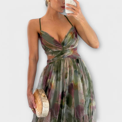 Annai Mesh Prom Dress - Chic and Flattering for Any Occasion