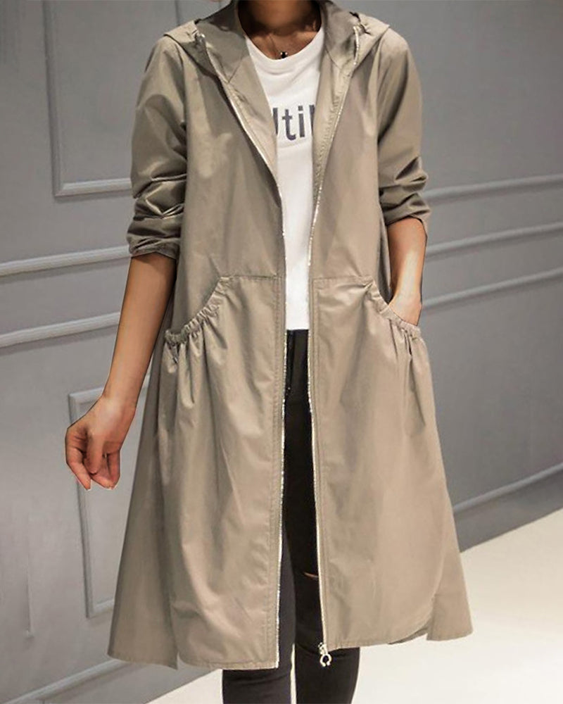 Aria | Women's Elegant Long Solid Trench Coat 0
