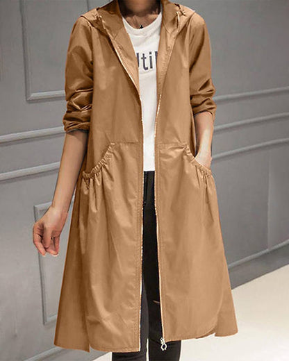 Aria | Women's Elegant Long Solid Trench Coat 1