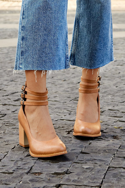Ariana |  Triple Buckle Heels 4