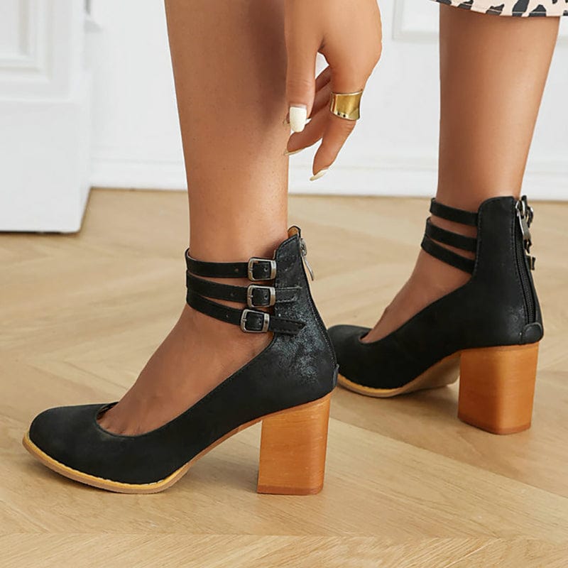 Ariana |  Triple Buckle Heels 6