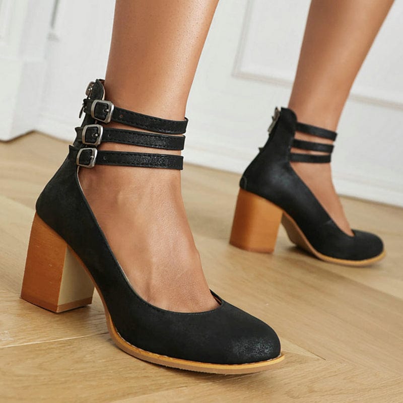 Ariana |  Triple Buckle Heels 9