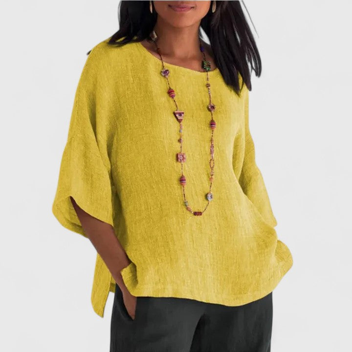 Aurielle | Women’s Textured Round Neck Blouse 0