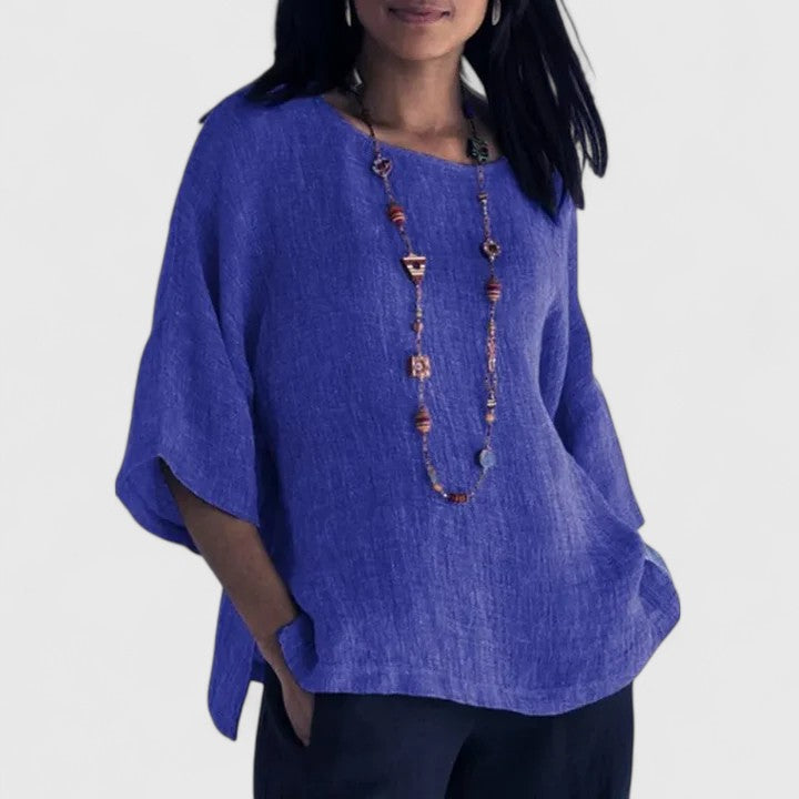 Aurielle | Women’s Textured Round Neck Blouse 2