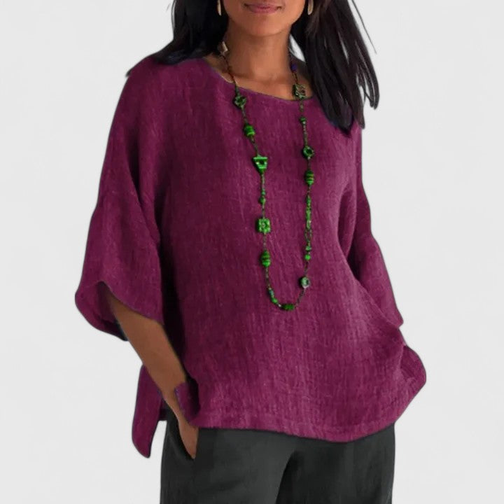Aurielle | Women’s Textured Round Neck Blouse 3