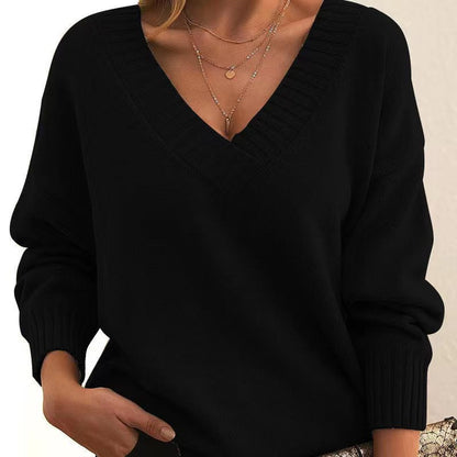 Avery - Cozy V-Neck Knit Sweater for Everyday Wear