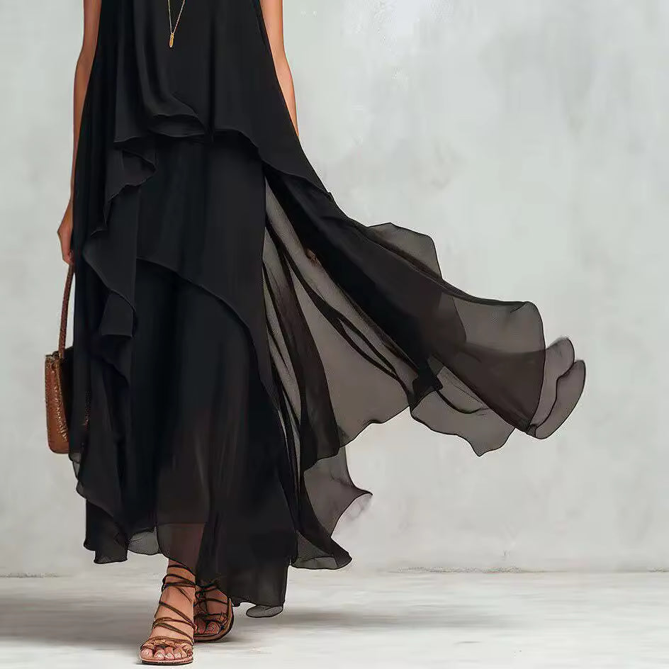 BLACK LAYERED MAXI DRESS 2