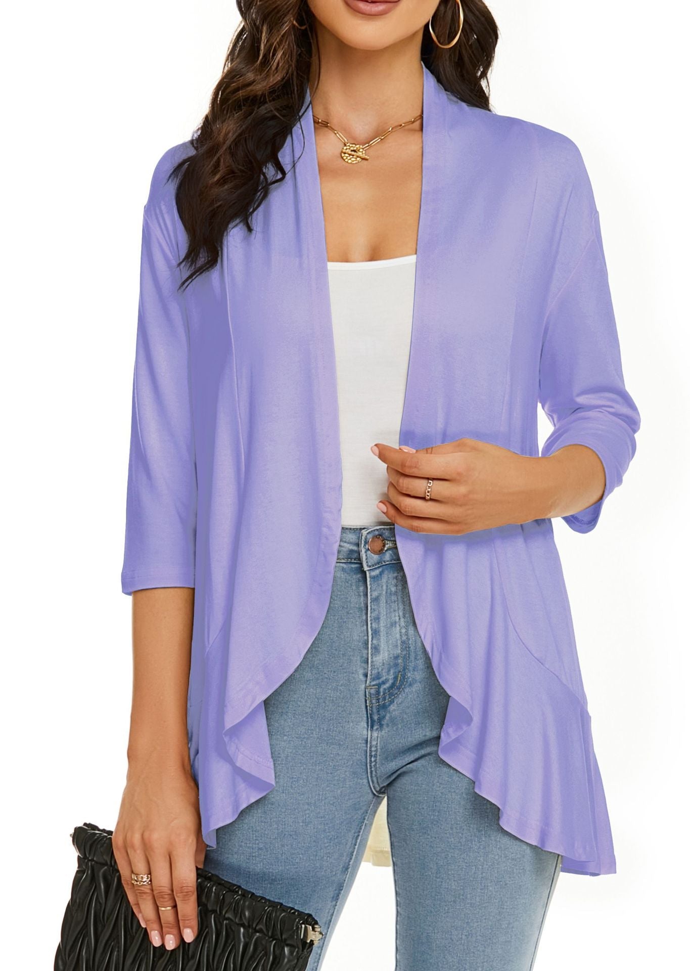 Bella | Women's Open Front Draped Cardigan 9