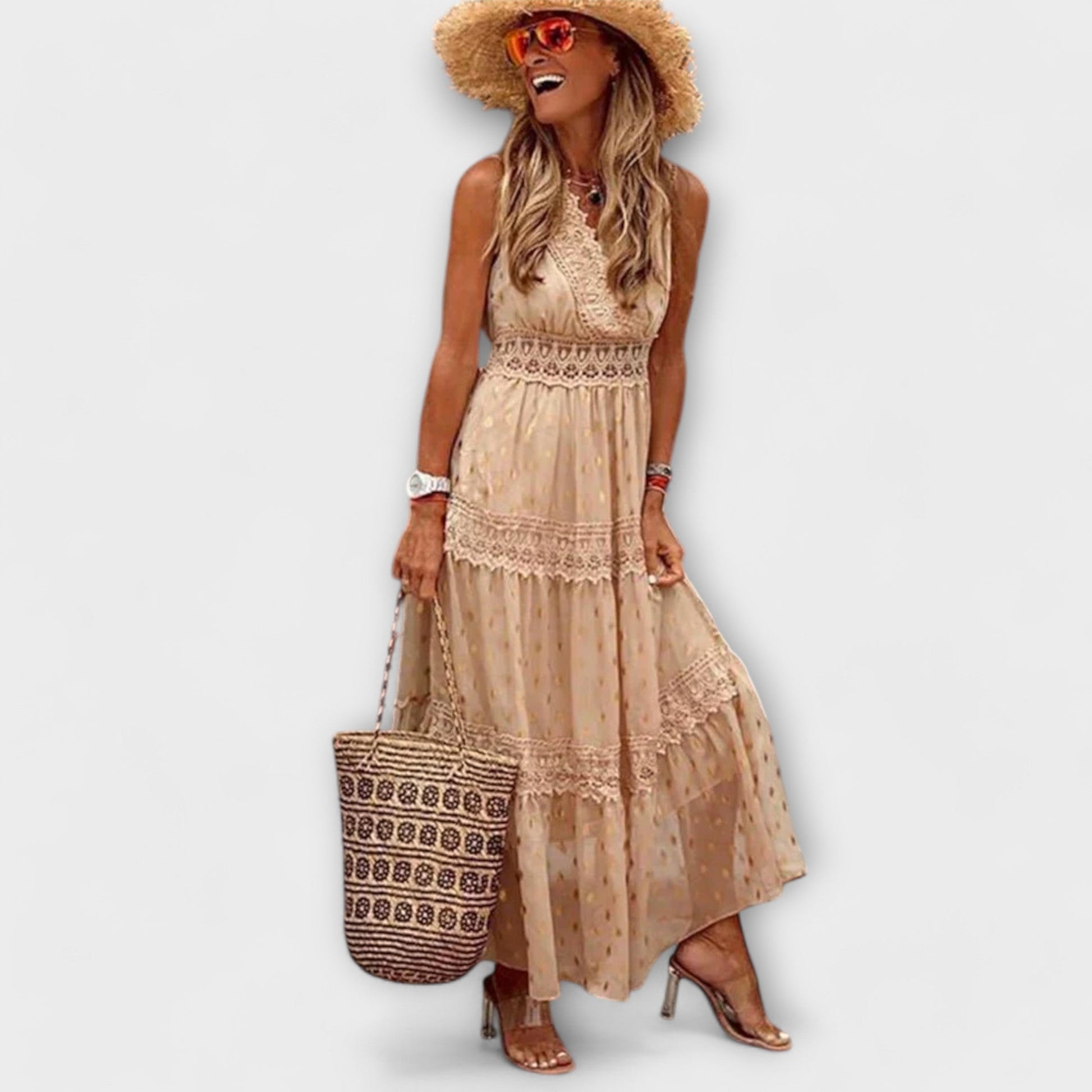 Boho Lace Maxi Dress for Festive Occasions