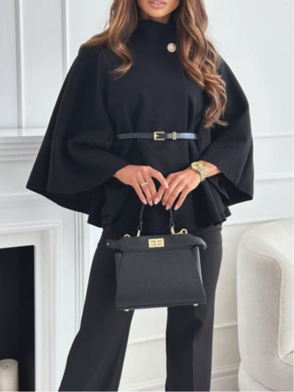 CAPE COAT BELT BATWING SLEEVES 0
