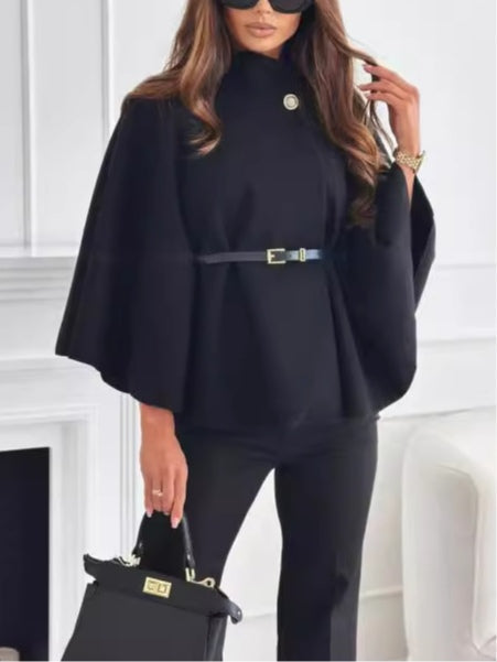 CAPE COAT BELT BATWING SLEEVES 5