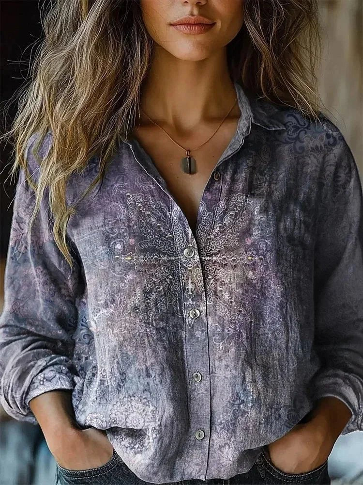 Celeste | Boho Floral Button-Up Blouse 9