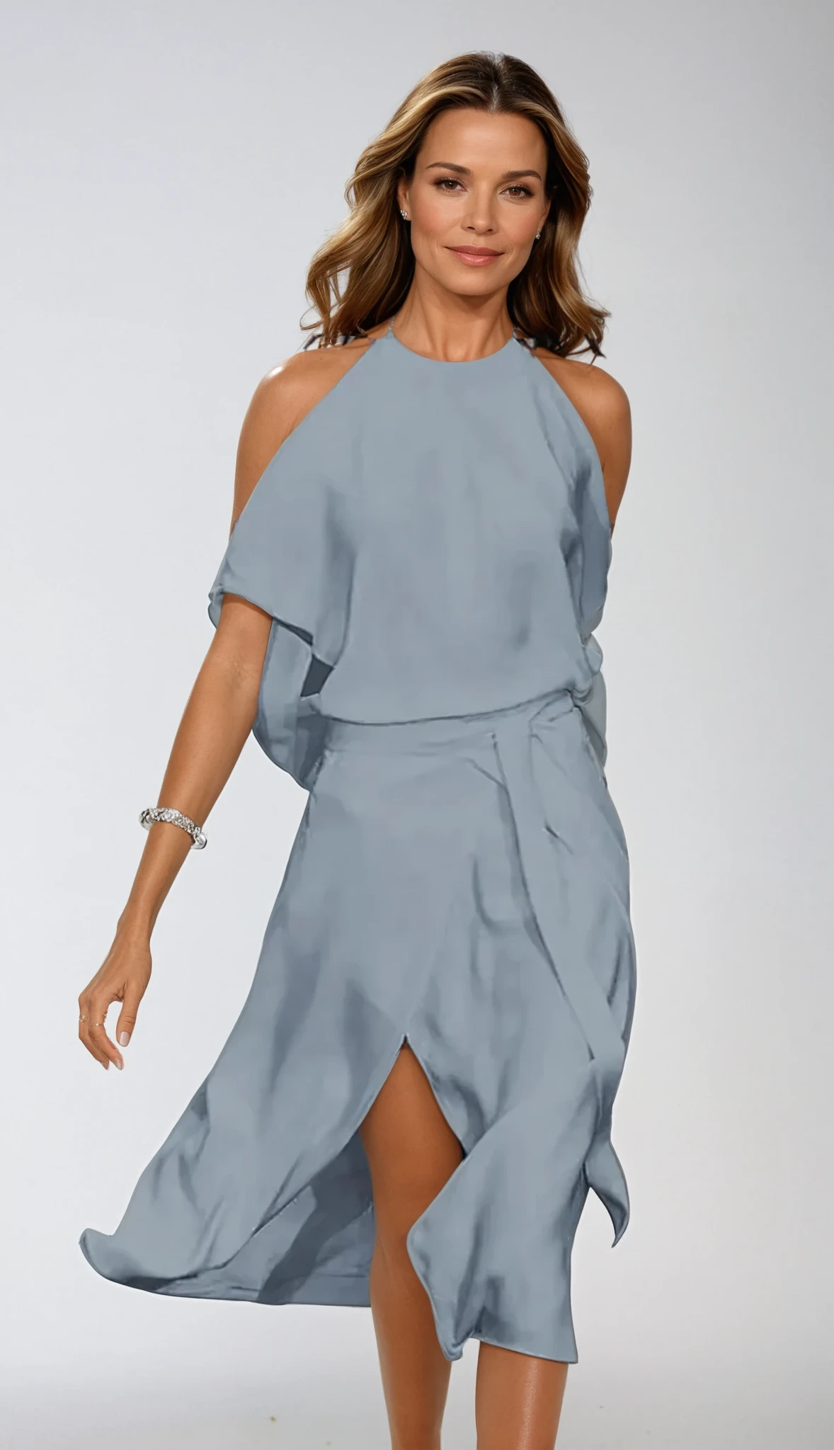 Celvara - Midi Dress Off-Shoulder Asymmetric Hem 1