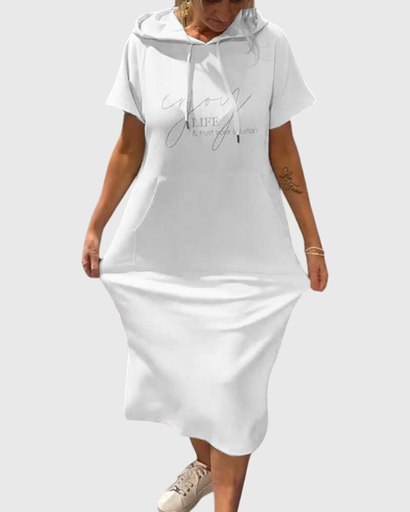 Chic Cotton Hoodie Dress for Everyday Wear