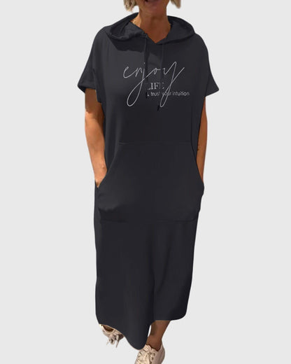 Chic Cotton Hoodie Dress for Everyday Wear