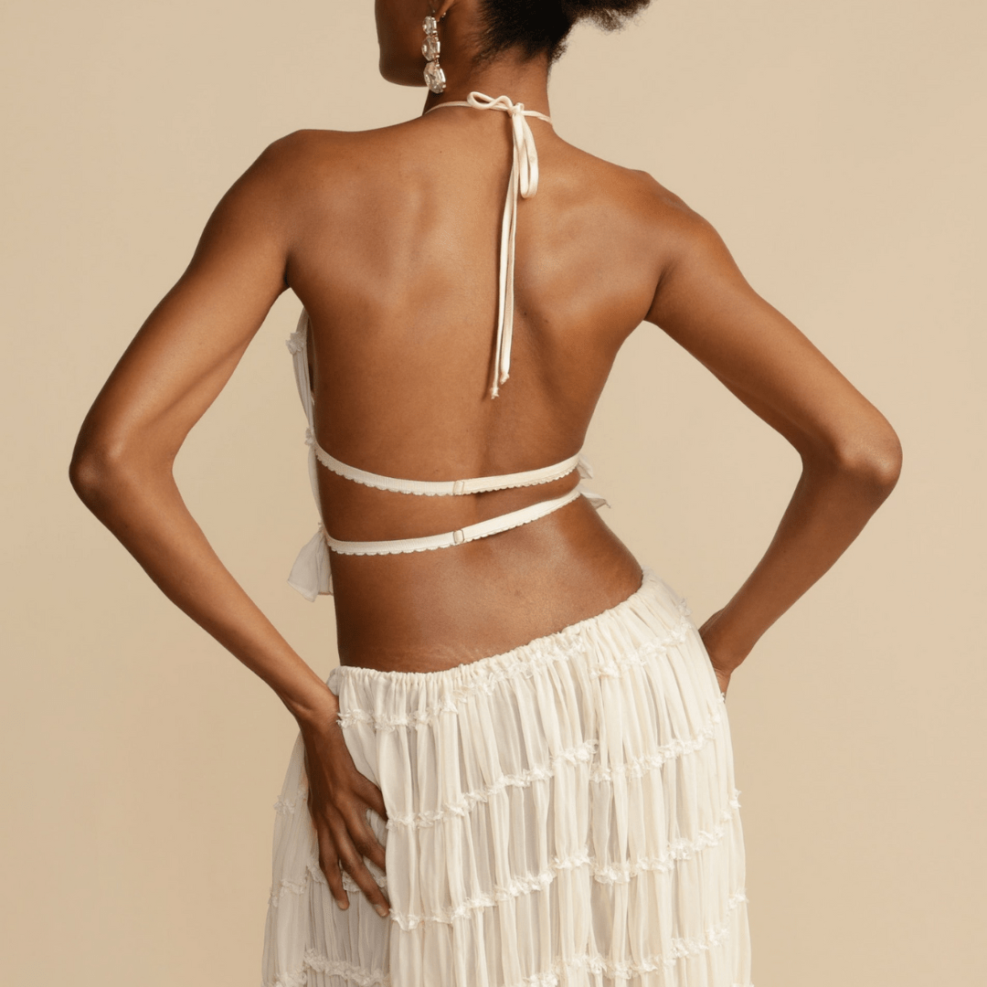 Chic Halter Top & Skirt Set for Stylish Occasions