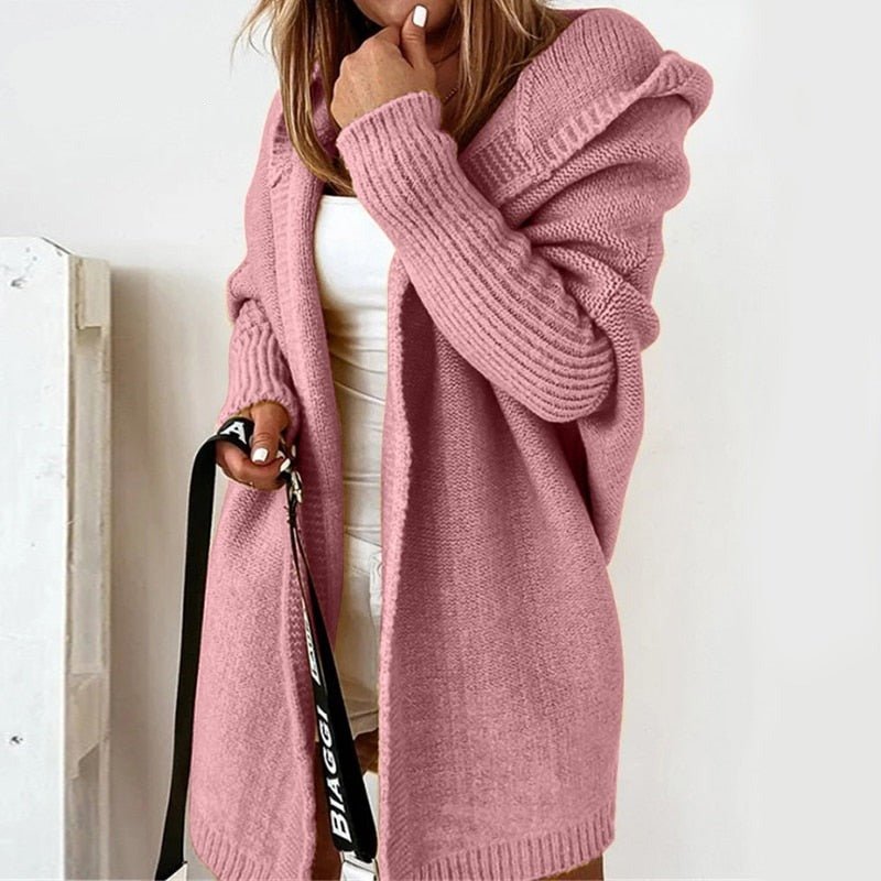 Chic Hooded Knit Cardigan for Everyday Wear