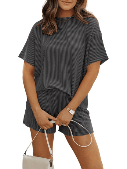 Chic Ribbed Knit Set for Effortless Style