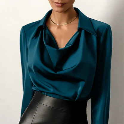 Chic Women's Cowl Neck Long Sleeve Top for Any Occasion