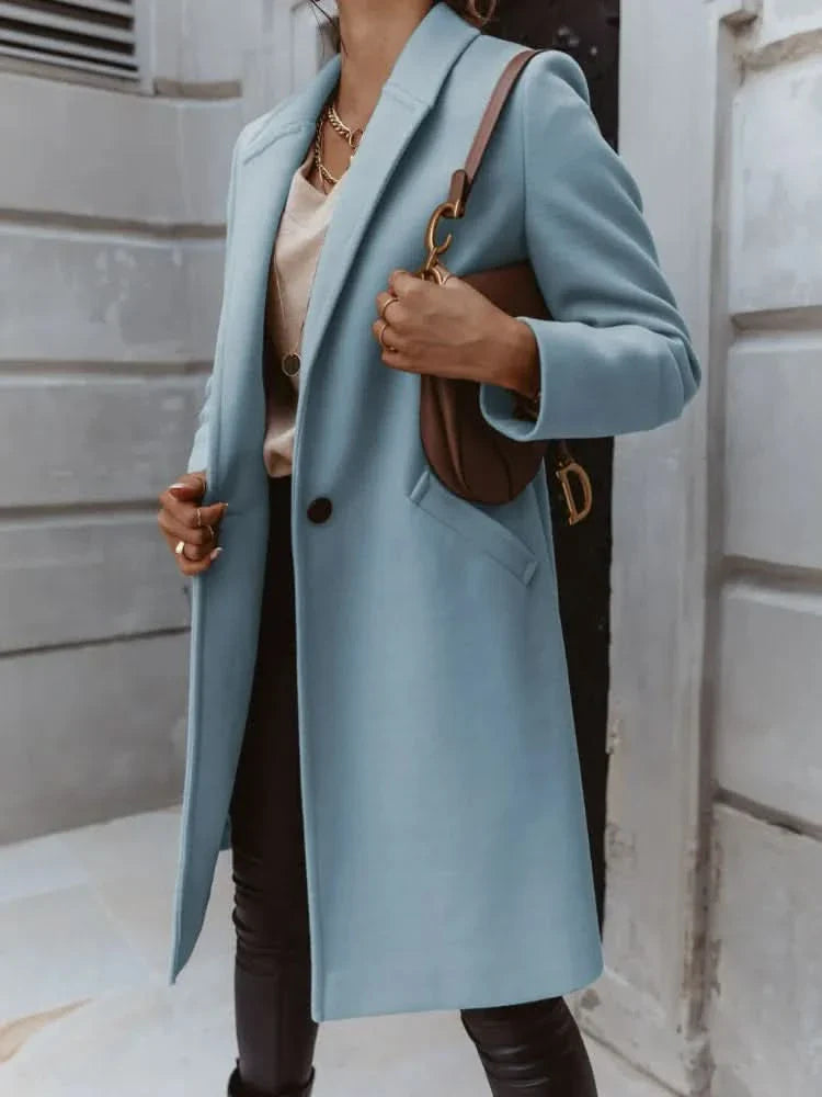 Chic Women's Long Overcoat for Stylish Layering