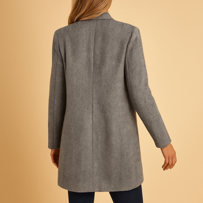 Chic Women's Printed Jacket with Structured Shoulders