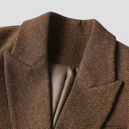 Chic Women’s Tweed Blazer Coat with Belted Design