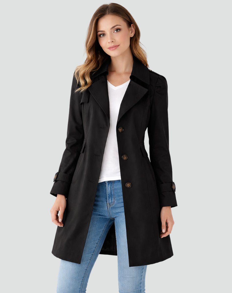 Clara | Women's Classic Tailored Mid-Length Trench Coat 0