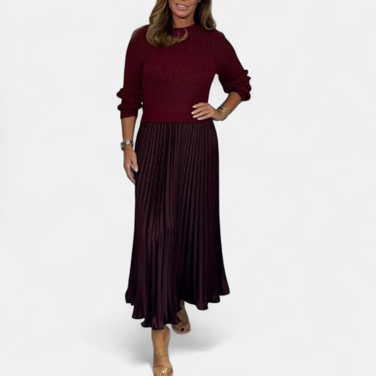 Claudia - Maxi dress with sweater and pleated skirt 5