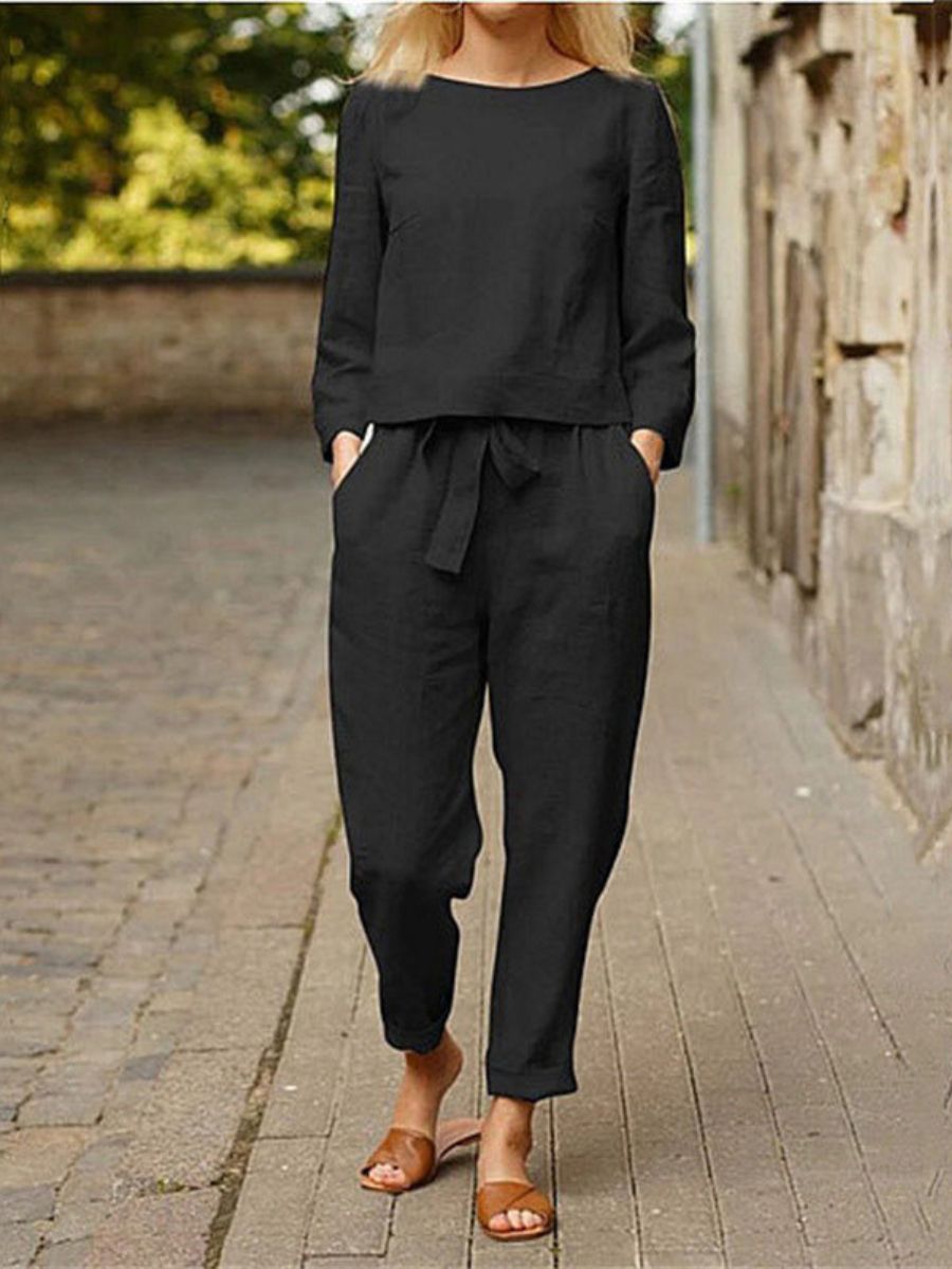 Co Ord Set Women's | Casual Linen Trouser & Top Two-Piece