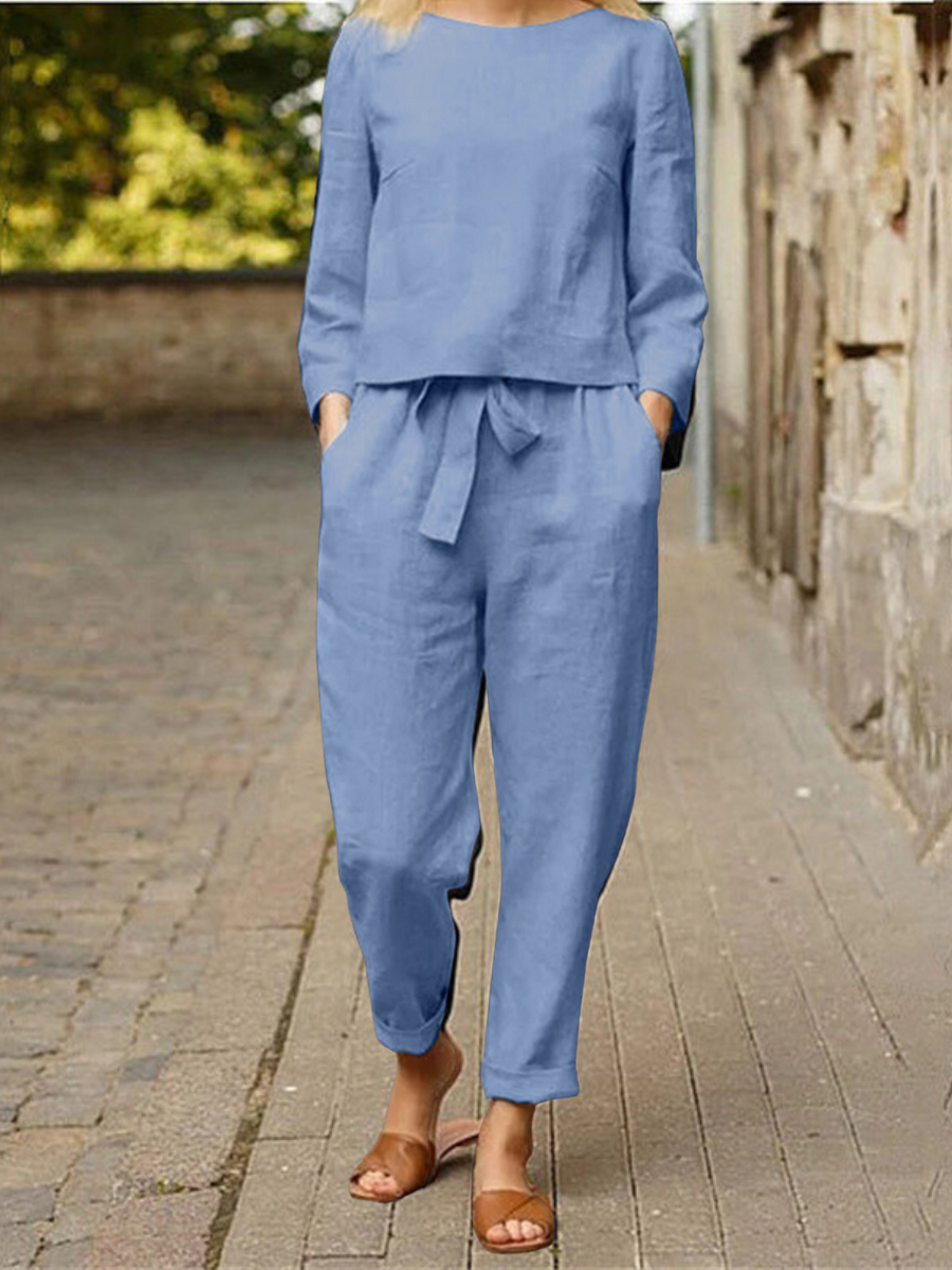Co Ord Set Women's | Casual Linen Trouser & Top Two-Piece