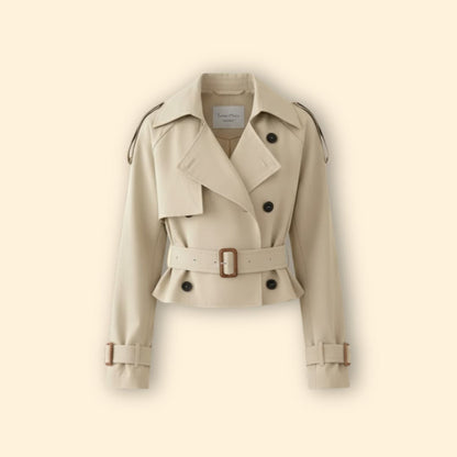 Women's Cropped Trench Coat | Belted & Structured Fit 1