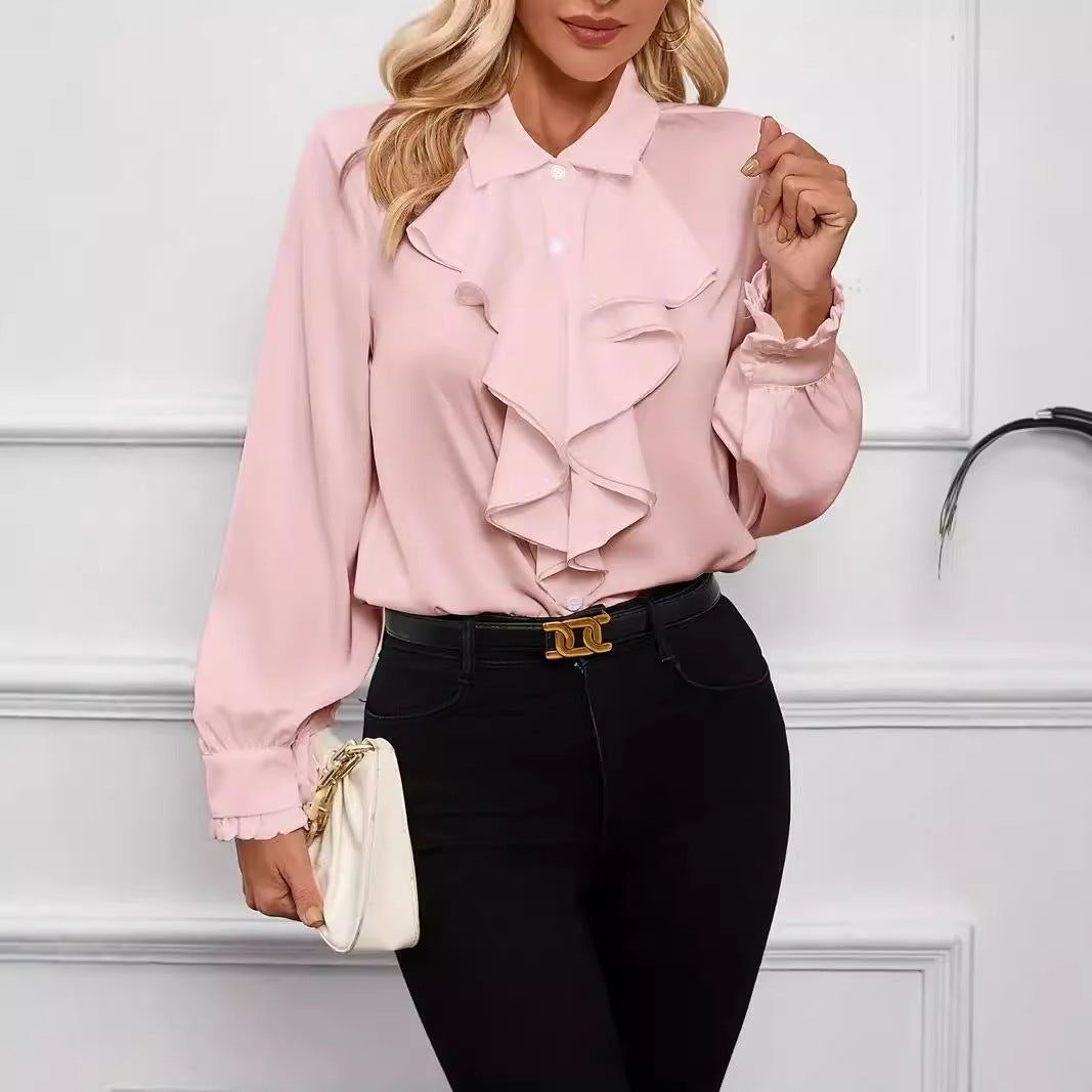 ELEGANT LONG-SLEEVED RUFFLED SHIRT 3