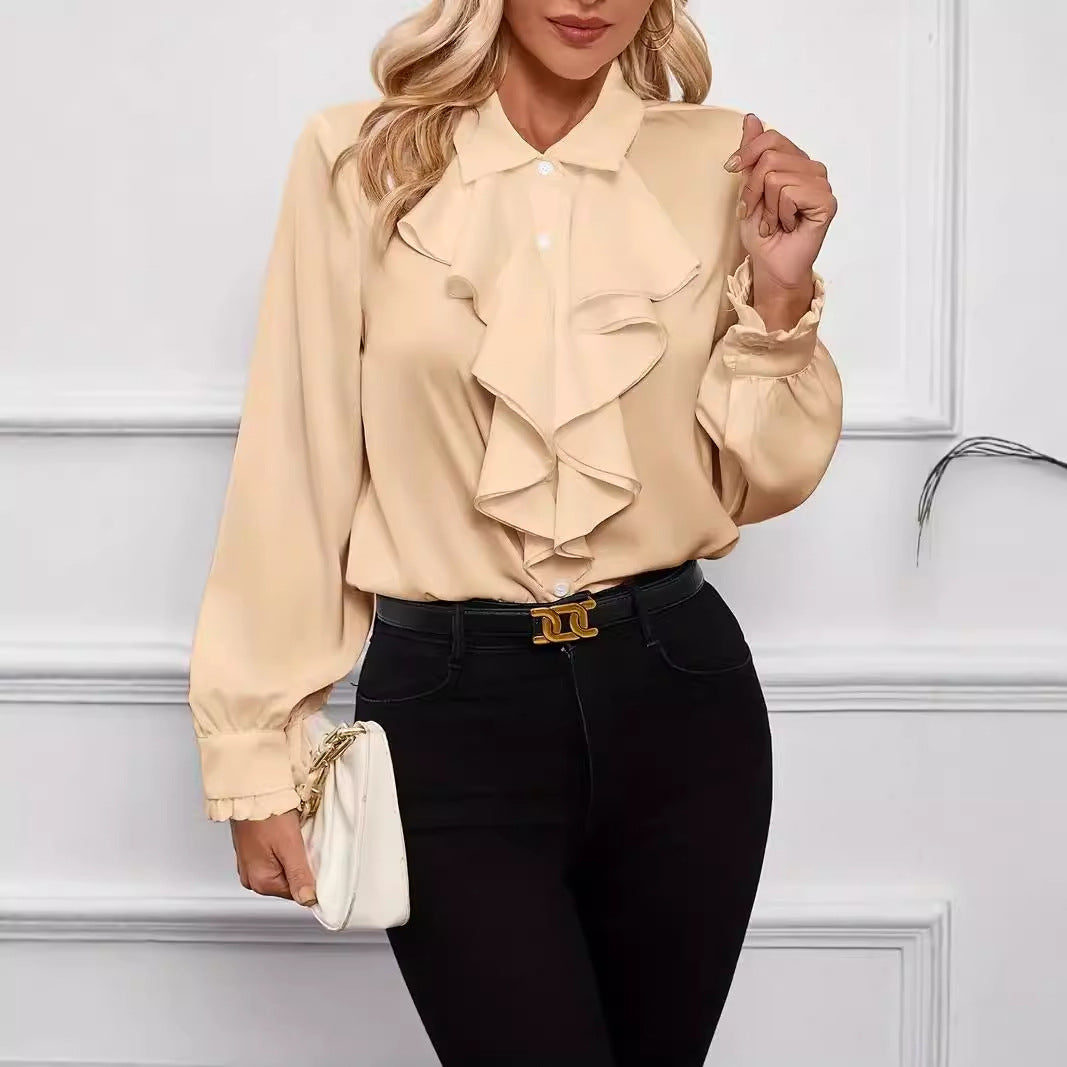 ELEGANT LONG-SLEEVED RUFFLED SHIRT 4