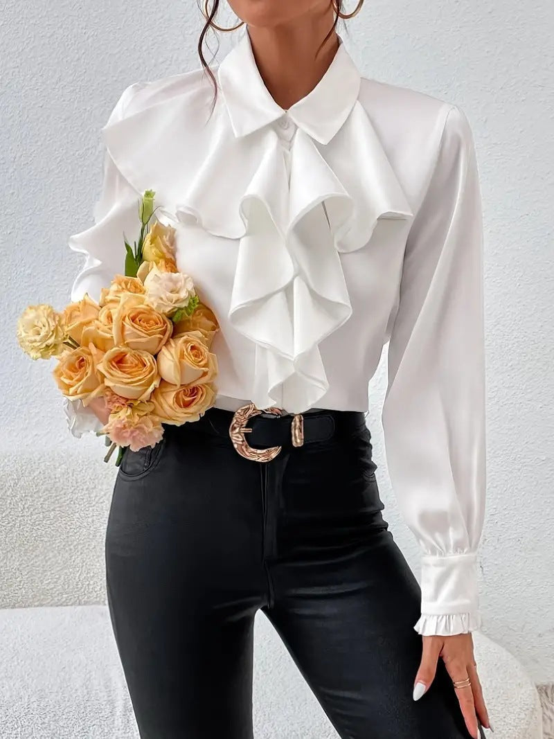 ELEGANT LONG-SLEEVED RUFFLED SHIRT 6