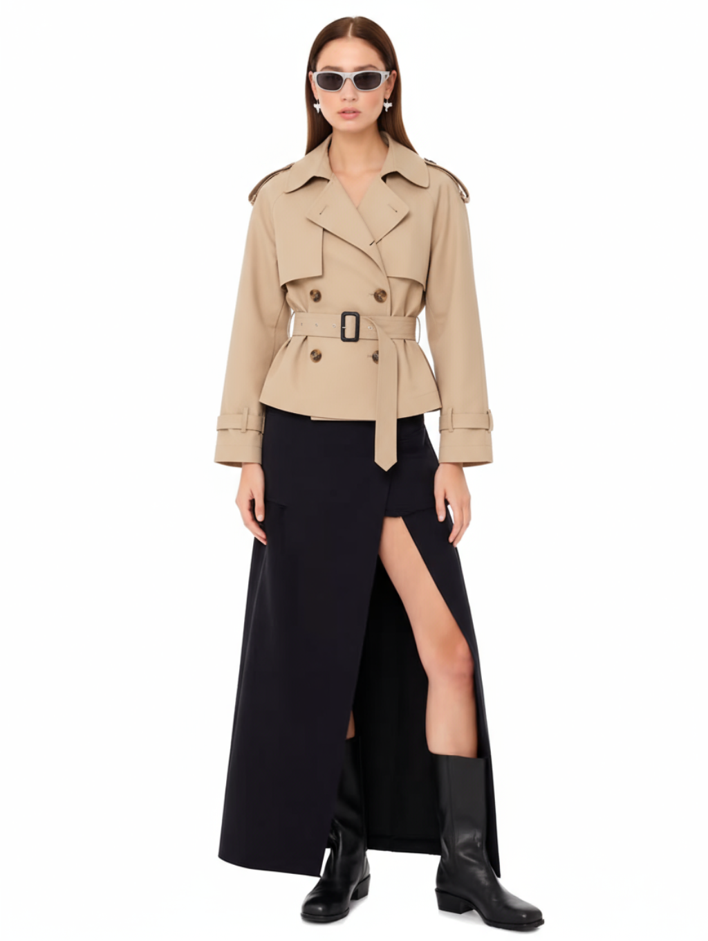 ELEONORA | Short trench coat with belt 0
