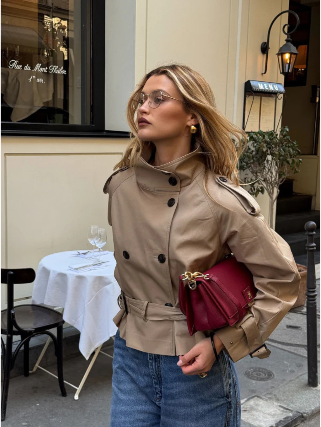 ELEONORA | Short trench coat with belt 1