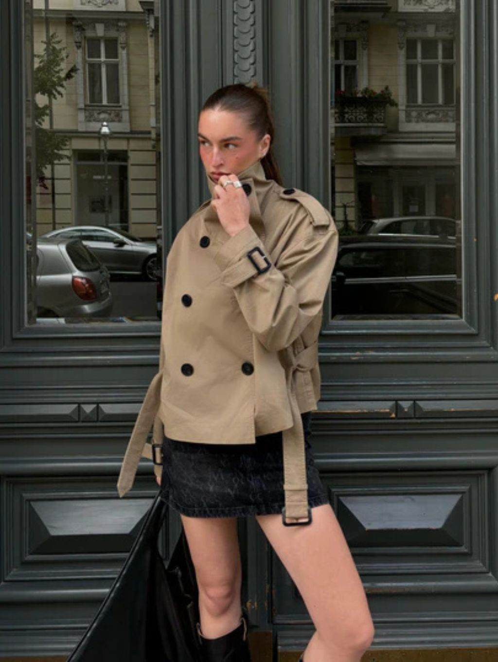 ELEONORA | Short trench coat with belt 2