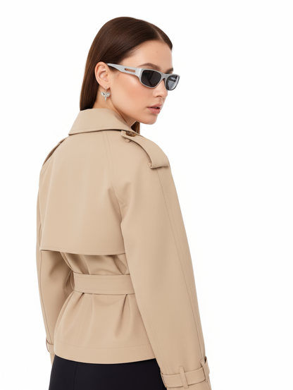 ELEONORA | Short trench coat with belt 6