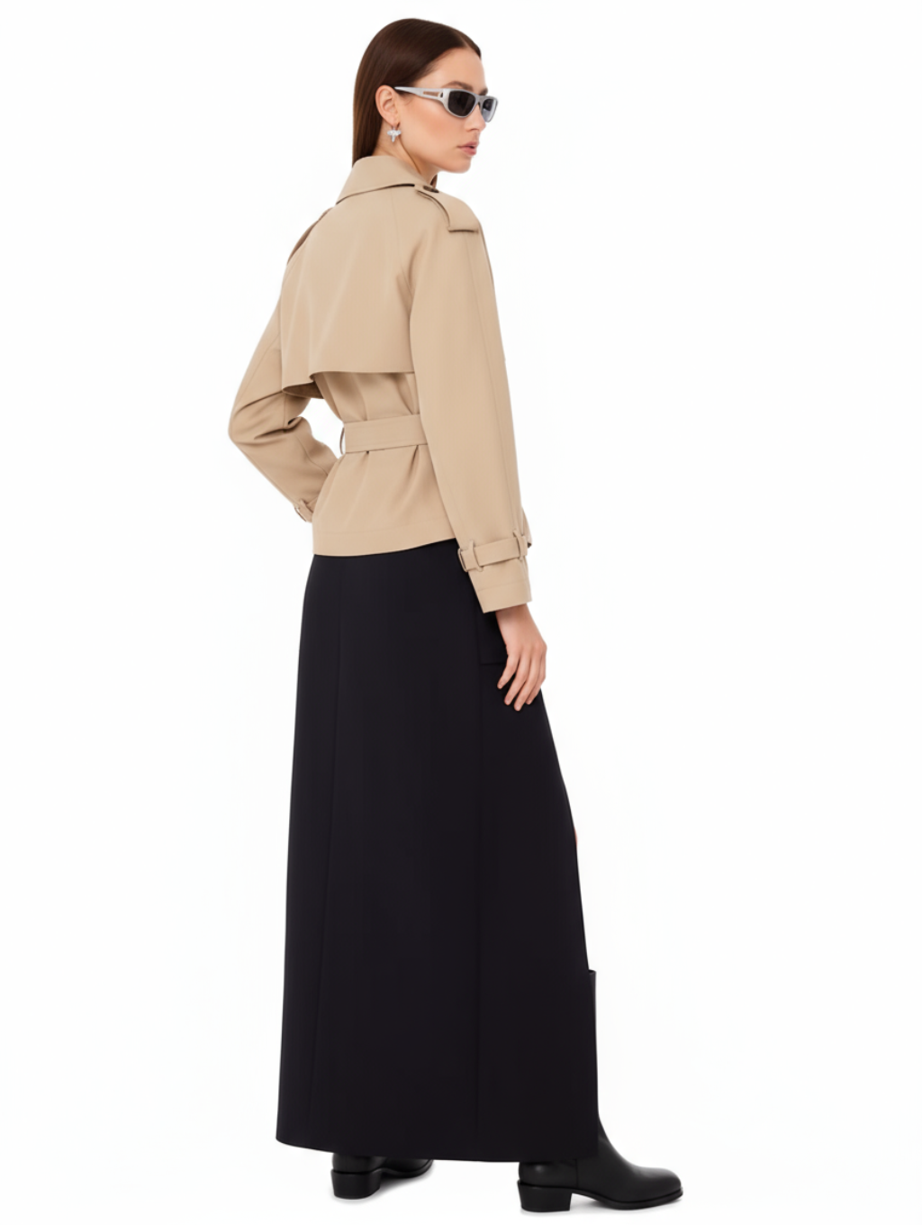 ELEONORA | Short trench coat with belt 8