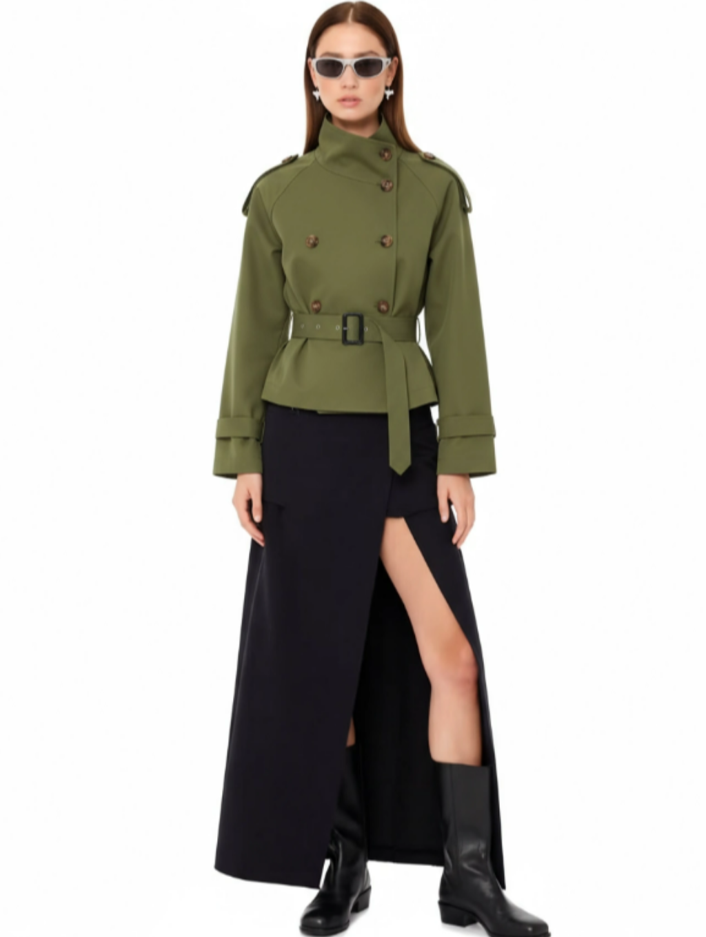 ELEONORA | Short trench coat with belt 9